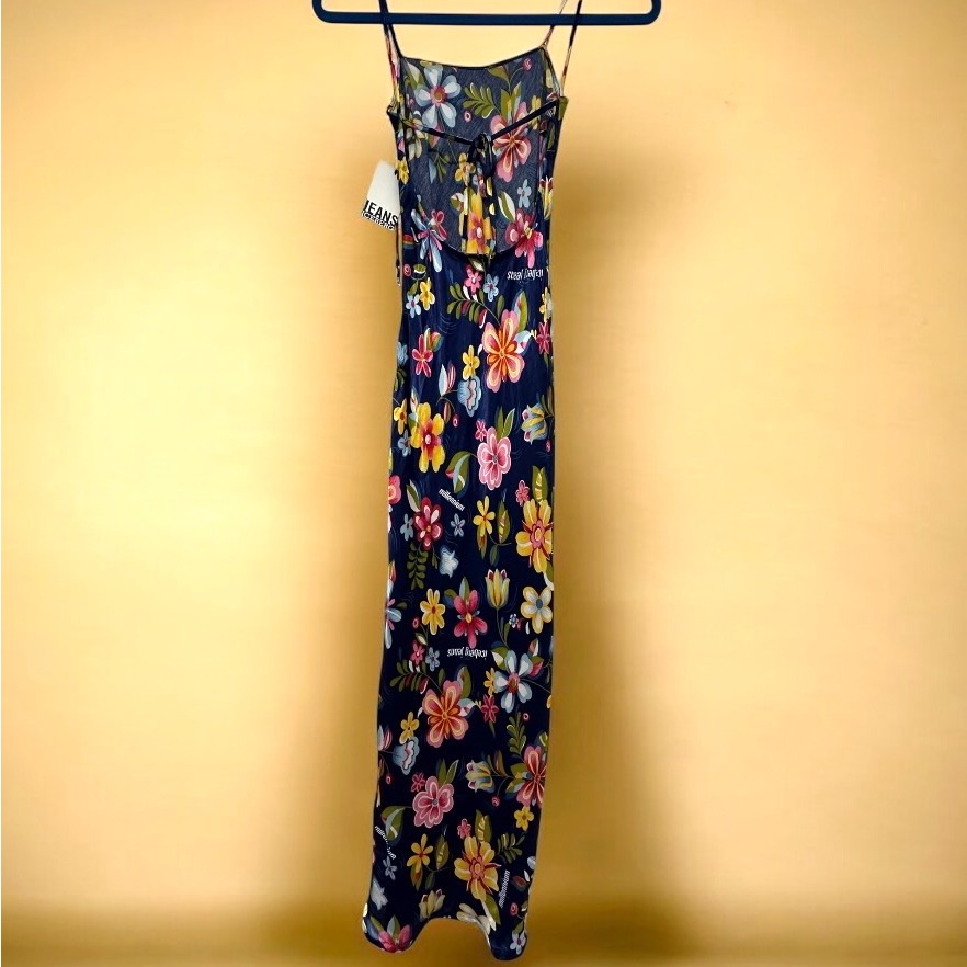 Iceburg Maxi Dress Viscose Vintage Floral Side Slits New Nobody Has This Dress !